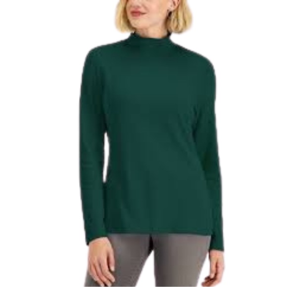Marisa Christina Turtleneck 100% Cotton Solid Green Women’s Sweater Size XL - Picture 4 of 11